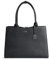 Socha Laptoptasche Damen/Businesstasche Frauen/Aktentasche mit Tragegurt - Elegant - Extra leichte Synthetik - Straight Line Black - 15.6 Zoll Schwarz
