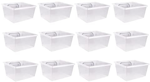 Energetic Kit di 12 contenitori in plastica per pannelli forati, con ganci, accessori per pannelli forati