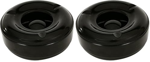 Genware NEV-AT-WIND Windproof Melamine Ashtray, Base and Lid, 5.75 (Pack of 2)