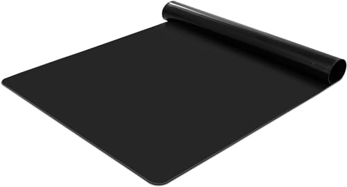 KitchenRaku Silicone Mat for Resin Casting 51x71 cm, Non Stick Silicone Sheet for Crafts, Heat Resistant Placemat for Table Worktops (1, Pure Black)