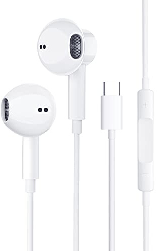 USB C Kopfhörer, Type C Kopfhörer Kabelgebundenes Mikrofon In-Ear Kopfhörer Kompatibel mit Samsung S20 S21 S23 S22 iPads Pro 2020 2021 2022 Pixel 7 Huaweis (578-1)