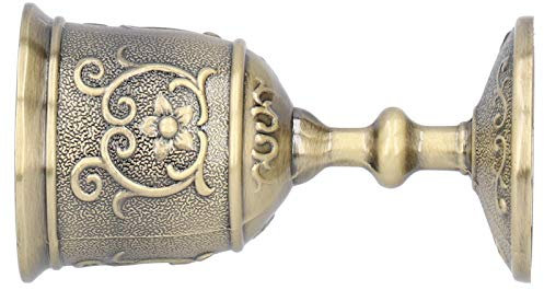 BONKZEBU Coupe à Vin en Bronze gaufré Vintage, Calice Royal Européen, pour les Mariages, Idéal pour Boire du Lait, du Vin, Collectionner des Ornements (S 31 cm)
