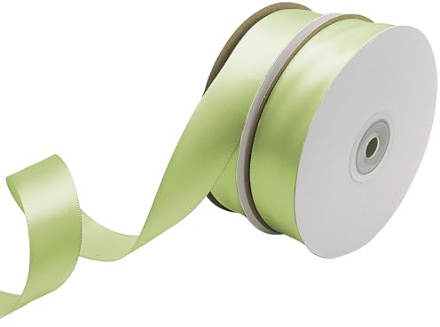 2 rullar 45 m band grön, 25 mm presentband brett bröllop grönt satinband, satinband grönt salviagrönt dekorband för presentförpackning pyssel födelsedag bröllop dekoration