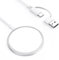 Chargeur à Induction magnétique 15W - MFi Certifié - Base magnétique vers câble de Chargement USB-C (1m) avec Port USB-A, Convient pour iPhone15/14/13/12 Pro Max Mini Plus, Chargeur Portable, Blanc