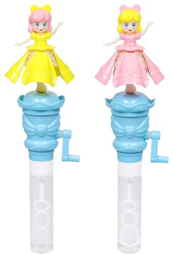 2 Bâton de Bulles De Savon Enfant, La Jupe Rotative Produit Bulle Enfant, Manivelle, Lueur Rotative, Peut être Utilisé pour Le Divertissement D'été, Le Plein Air, Les Anniversaires et Les Cadeaux