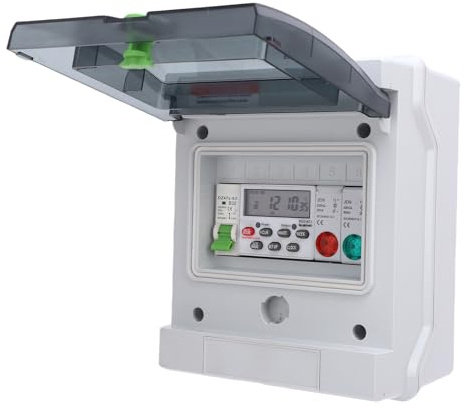 Outdoor Mechanical Timer Switch for Water, Pool Pump Outdoor Water Proof Distribution Box, 32A Electrical Time Control Switch Programmable Digital Timer for Street Light Pump