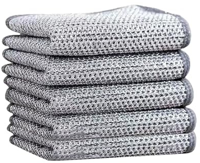 BHSTTNIXP Silver Cleaning Cloth,Non-scratch Scrubbing Wire Dishwashing Rags,Wire Cleaning Cloths,Steel Wool Scrubber for Kitchen