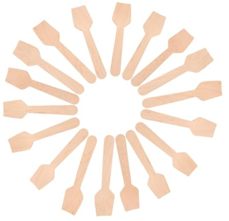ELAYARD 300 Piezas Mini Cuchara de Madera Cucharas Desechables para Degustación de Postres Fiestas y Eventos de Catering para Helados Yogures y Muestreo
