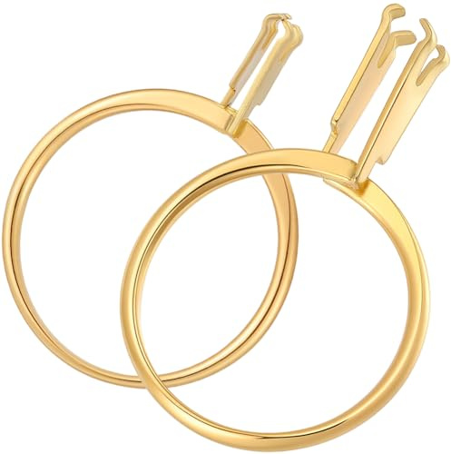 SUNNYCLUE 1 boîte de 2 tailles D'Outils D'Essayage de Bagues en Or Support de Pierre à Bague Support en Métal Pierre Précieuse Diamant Cristal Présentoir Griffes Supports de Bijoux pour Pierres en Vra