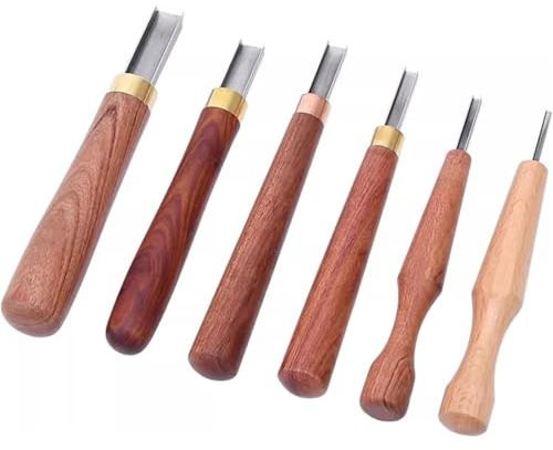 Juego de Herramientas for tallar, Cuchillo de Grabado for Grabado en Madera, con Mango de Madera, Hoja Cuadrada en Forma de U, for impresión en Madera, Grabado en Madera