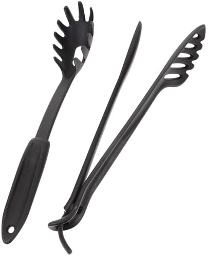 Beaupretty Pinzas para Espaguetis y Pasta de Nailon Resistentes al Calor, Juego de 2 Piezas para Cocina Doméstica, Pinzas Ergonómicas para Alimentos Reutilizables y Suministros Hogar