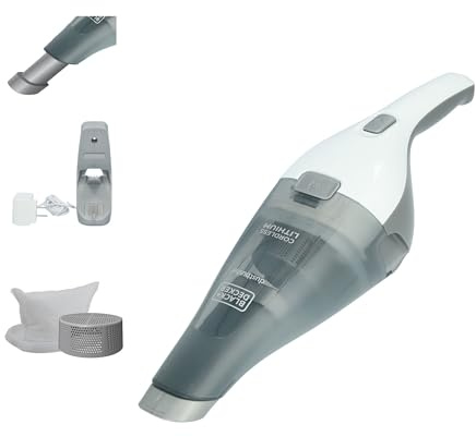 BLACK+DECKER dustbuster Cordless Handheld Vacuum, Portable Car Vacuum Cordless Rechargeable, Wall Mount, Strong Suction QuickClean (HNVC215B10)