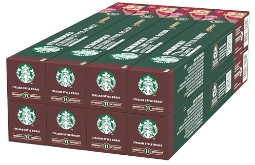STARBUCKS Italian Style Roast by Nespresso, Torréfaction Brune, Capsules de Café 8 x 10 (80 Capsules)