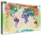 Lana KK® - Premium Weltkarte Pinnwand, Bunt Deutsch, Leinwand zum Pinnen der Reiseziele als Wandbild - Reisewelt Karte bunt 80x60 cm