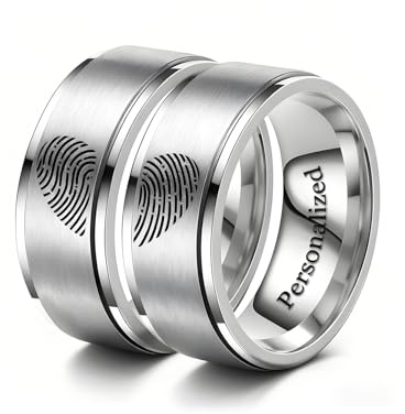 Ihanskio Personalizzato Anello Per Le Coppie Onda Della Banda Modello Anelli All'Interno Può Inciso Di Nozze Promessa Anelli Di Fidanzamento