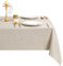 DWCN Leinen Beige Tischdecke Leinenoptik Abwaschbar Tischwäsche Wasserabweisend Tischtuch für Esszimmer, Garten, Party, Hochzeiten oder Haushalt,135x240cm