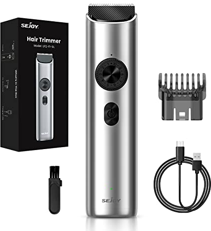 Elektrische Haarschneider Akku, Haarschneider Professional für Mann-Frau lange Batterielebensdauer, tragbarer Barber Home Grooming Set mit Kamm (Silber)