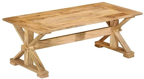 vidaXL Mesa de Centro Madera Maciza de Mango 110x52x40 cm