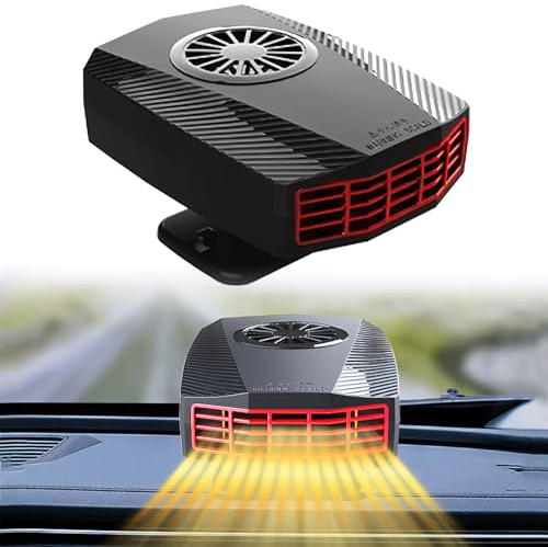 HENGBIRD Auto Heizlüfter, 12V 150W Auto Defroster Demister, Auto Heizung Defroster und Kühlventilator, 360° Drehbar, 2-in-1 Auto Warmluftgebläse Elektrisch Fan Windschutzscheibe Defroster Demister
