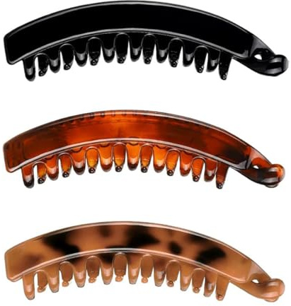 WKRTDY Set de 3 pinzas para cabello en forma de plátano, con peines vintage de gran tamaño y clips para cola de caballo y pez, Accesorios para el pelo ideales para mujeres y niñas,