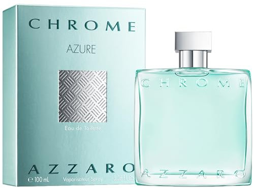 Azzaro Chrome Azure Eau de Toilette, Parfum für Herren, holziger und aquatischer Farn, frisch und sommerlich, Geschenkidee für ihn, 100 ml