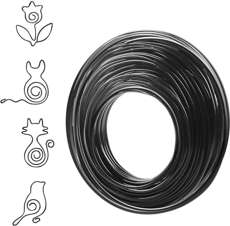 VABNEER Basteldraht, 1mmx50m Biegsam Handwerk Metalldraht Aluminiumdraht für Schmuck machen Lieferungen(schwarz)