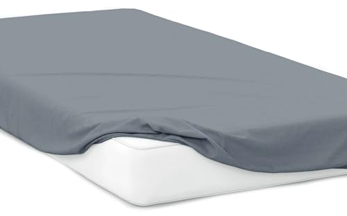 Mixi Trends Spannbettlaken Jersey Spannbetttuch 100% Baumwolle Bettlaken Bettlaken, Größe:90 x 200 cm, Farbe:Grau