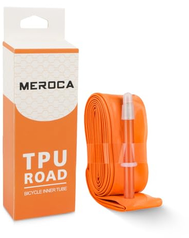 TINGSING Ultralätta racingcykel innerslangar 700c cykling TPU-rör cykeldäck kompatibla med 700 x 18/23/25/28/30/32/35c, 45 mm presta/fransk typ ventil för racing grus hybridcykel, orange
