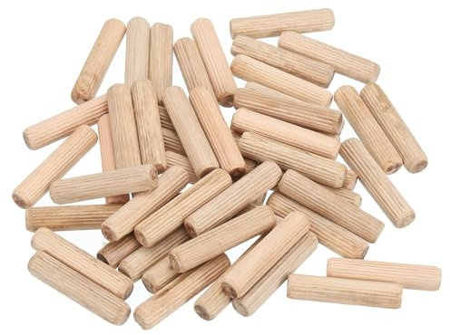 QUARKZMAN 50 tasselli in legno da 3/8 x 1-3/4, tasselli in legno, perni di collegamento per mobili, tasselli in legno con scanalatura per artigianato, progetti fai da te