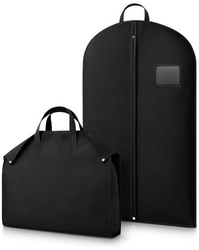 CNMTCCO Premium Kleidersack Schwarz Kurz 2 Stück 100 x 60 cm, Hochwertige Kleiderhülle Optimierte Materialstärke von 120 GSM Für Kleider Jacken Hemden Abendkleider Aufbewahrung Und Schutz