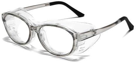 TAIOYHD Moisture Chamber Glasses for Adults | Upgraded TR90 Blue Light Blocking & Anti-Fog | Full-Seal Dust/Pollen | Office & Outdoor Protective Goggles(Grey)