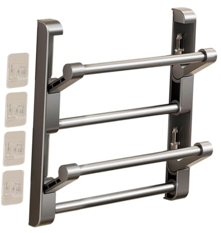 LOVIVER Scarpiera da Parete, pieghevole, in Alluminio e ABS, Facile da Installare, a 2 Livelli, Organizer per Scarpe da Appendere alla Porta, Armadio, Bagno, 30 Cm