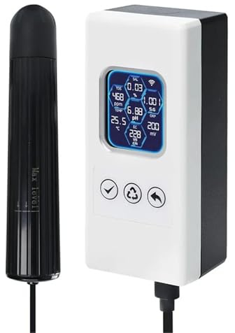 Digital vattentestare, 7-i-1 smart vattenkvalitetstestare, trådlös wifi-monitor for akvarium, mäter pH, ORP, TDS, EC, salthalt, SG, TEMP