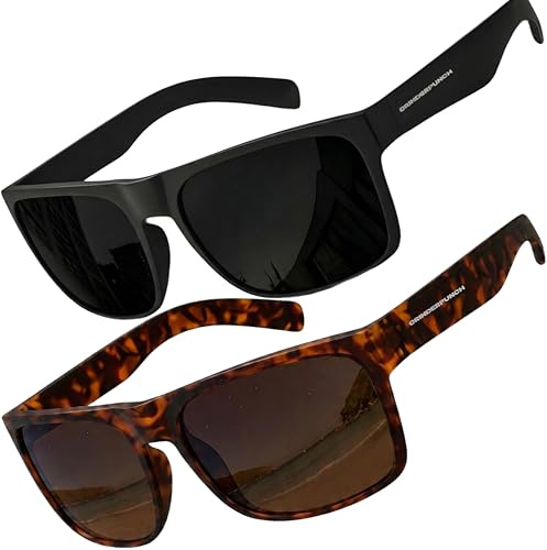 grinderPUNCH Polarized Driving Sunglasses for Men Lightweight UV400 Protection Anti Glare Square Sun Glasses