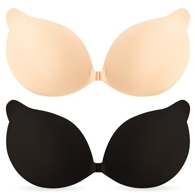 UEKUR Sticky Bra for Women Strapless Backless Stick on Push up Adhesive Bra
