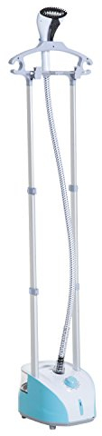 HOMCOM Plancha Vertical 1950W 2 L Plancha de Vapor Vertical con Temperatura Ajustable en 11 Niveles y Barra Telescópica Centro de Planchado Vertical para Hogar Oficina Azul