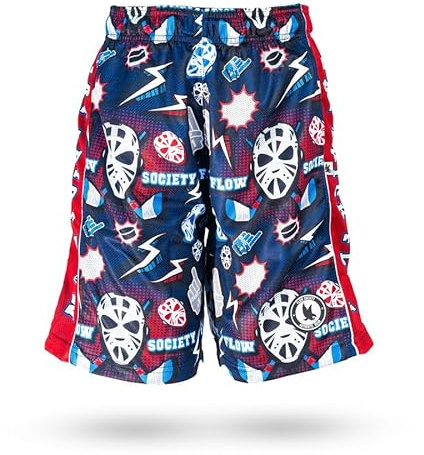 Flow Society Boys' Black Hat Trick Hockey Shorts - Boys Shorts - Gym Shorts