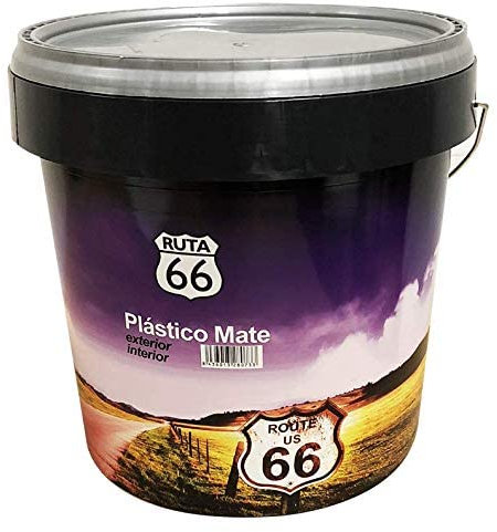 Pintura Plastica Mate Ruta 66 - Exterio, color Blanco (4 L.)