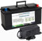12 V 100 Ah LifePo4-Batterie,Autobatterien,bis zu 8000 tiefe Zyklen, LiFePo4 mit 100A BMS für Wohnwagen, Wohnmobile, Solar, Marine, Wohnmobile, Golfwagen, etc. Inklusive Ladegerät