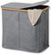 KESPER | Wäschesammler, Material: Polyester, Bambus, Maße: B: 54,5 x T: 33 x H: 50 cm, Farbe: Grau | 19598