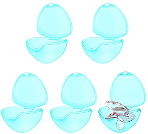 Pacifier Case 5 Pieces Green Transparent Pacifier Bag Pacifier Holder Box BPA-Free Nipple Shield Case for Travel and Home