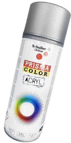 BISOMO Lackspray Acryl Sprühlack Prisma Color RAL, Farbwahl, glänzend, matt, 400ml, Schuller Lackspray:Graualuminium RAL 9007