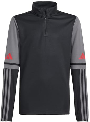 adidas Unisex Kids SQUADRA25 TRAINING TOP KIDS, black/team grey four/pure ruby, 13-14 Years