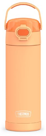THERMOS FUNTAINER 16 Ounce Stainless Steel Vacuum Insulated Bottle with Wide Spout Lid, Orange