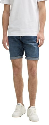 TOM TAILOR Herren 1044973 Bermuda Jeans Shorts, 10120 - Used Dark Stone Blue Denim, 30 EU