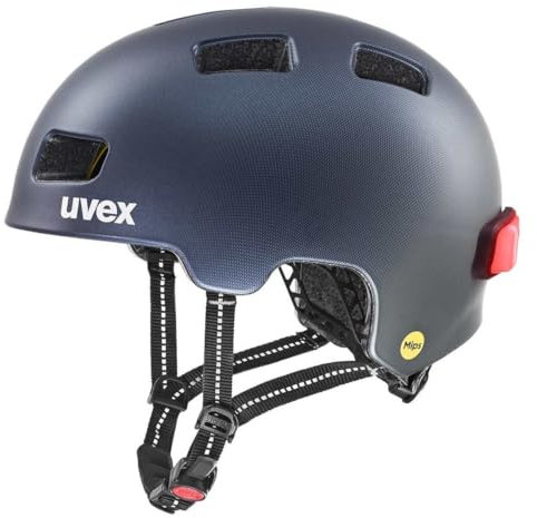 uvex City 4 MIPS - Leichter Fahrradhelm für Damen und Herren - MIPS-Sysytem - inkl. LED-Licht - deep Space matt - 58-61 cm