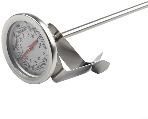 Besttoolifes Termómetro de compost, termómetro de compost, guía de temperatura codificada por colores, esfera de 50 mm y tallo de 500 mm, termómetro de esfera de acero inoxidable para compostaje en el