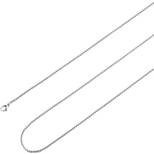 SUNNYCLUE 2 confezione Da 30 pollici/0.75 m 2mm In Acciaio Inossidabile Catene A Scatola Catena Quadrata Collana Argento Lungo Metlega Rolo Cavo Rotondo Cubano Catene A Maglie Sottili per La Creazione