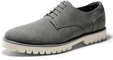 Bruno Marc Zapatos de Vestir Oxfords Hombre Ligero Zapatos de Cordones Clásico Zapatos de Traje Formales Derby para Hombre,Size 42,Gris,BMUMOX2511