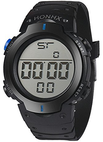 Klocka med timer dam stoppur datum gummi sport armbandsur